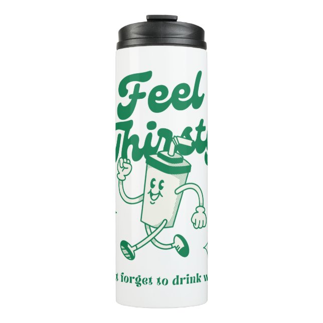 Bouteilles Isothermes beige vert illustratif mignon devis amusant (Devant)