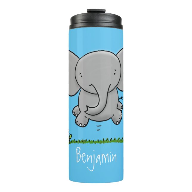 Bouteilles Isothermes Belle adorable dessin d'éléphant bébé (Devant)