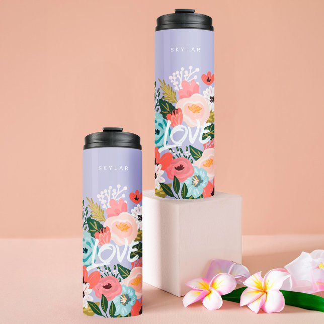 Bouteilles Isothermes Belle Belle Botanique Fleurissant Motif Floral (Lovely Beautiful Botanical Blooming Floral Pattern Thermal Tumbler)