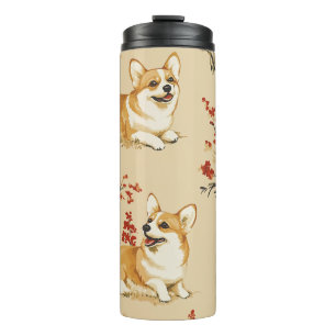 Bouteilles Isothermes Belle Fleur de Noël Corgi Chien
