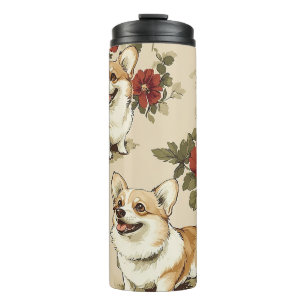 Bouteilles Isothermes Belle Fleur de Noël Corgi Chien