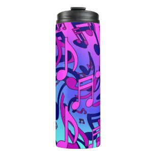 Bouteilles Isothermes Belle Musique Notes vives Pink Purple Blue Aqua