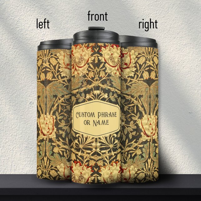 Bouteilles Isothermes Belle or Art Nouveau Floral Damask Nom (Créateur téléchargé)