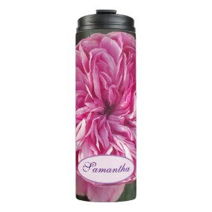 Bouteilles Isothermes Belle rose rose Fleur florale Photo Girls Nom