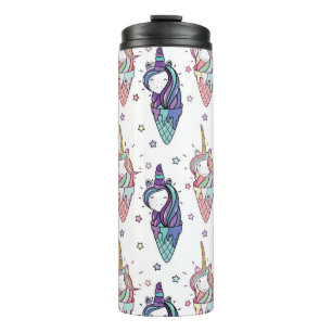 Bouteilles Isothermes belle tête motif et crème glacée licorne avec