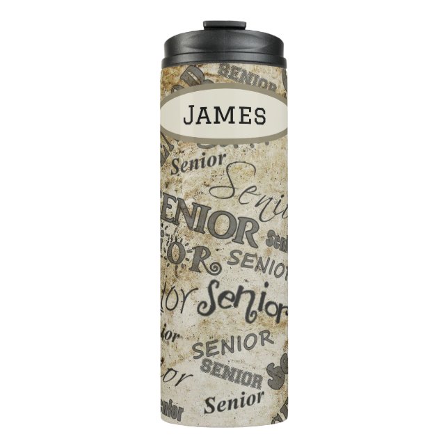 Bouteilles Isothermes Belle Typographie Tan Et Noir (Devant)