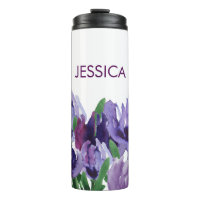 Belles fleurs d'aquarelle violette avec nom