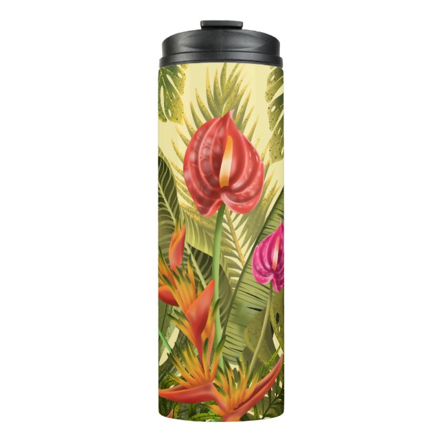 Bouteilles Isothermes Belles Fleurs Tropicales Et Feuilles (Devant)