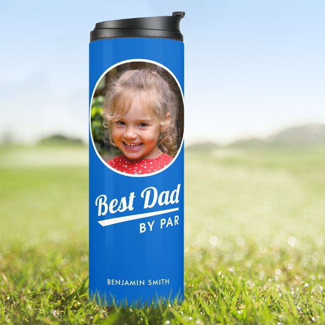 Bouteilles Isothermes Best Dad By Par Custom Photo de l'enfant Golf Blue (Créateur téléchargé)