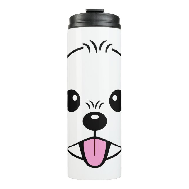 Bouteilles Isothermes Bichon blanc mignon Frise Chien Stick Sortie (Devant)