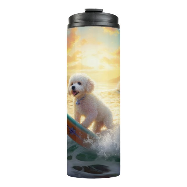 Bouteilles Isothermes Bichon Frise Beach Plage Surf Peinture (Devant)