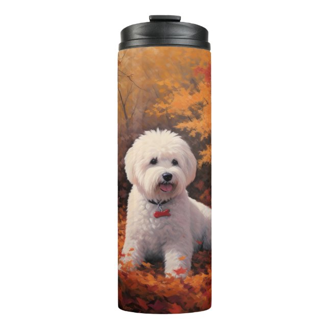 Bouteilles Isothermes Bichon Frise en automne Feuilles automne Inspire (Devant)
