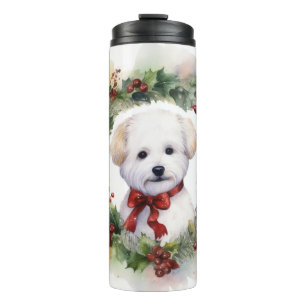 Bouteilles Isothermes Bichon Frise Wreath Festive Pup