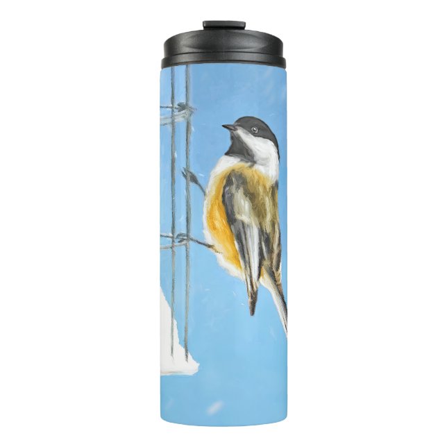 Bouteilles Isothermes Bickadee sur la peinture d'alimentation - Oiseaux  (Devant)