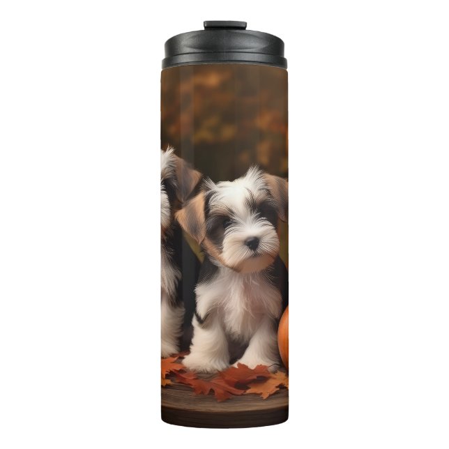 Bouteilles Isothermes Biewer Terrier chiot Automne Délice Citrouille  (Devant)
