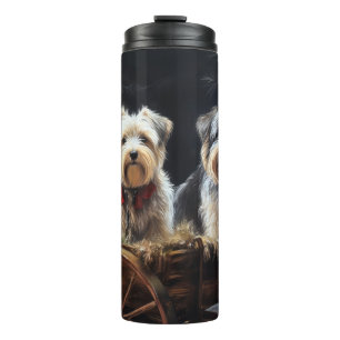 Bouteilles Isothermes Biewer Terrier enneigé traîneau Noël décoration