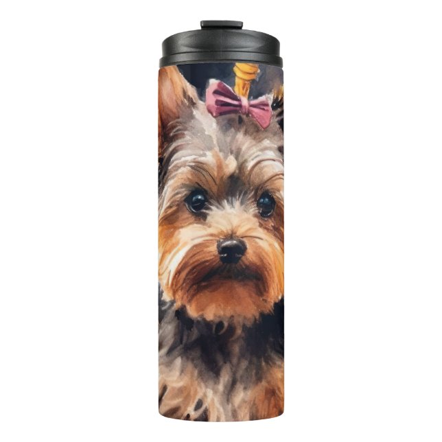 Bouteilles Isothermes Biewer Terrier Halloween avec citrouilles effrayan (Devant)