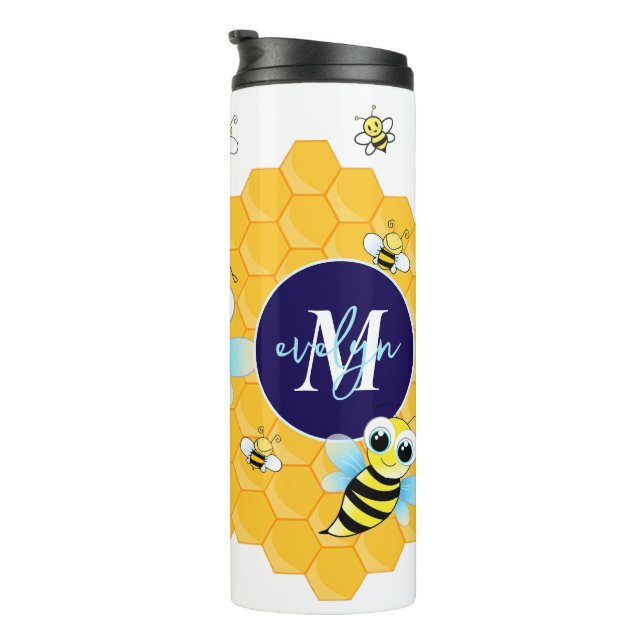 Bouteilles Isothermes Big Blue Eyes tendance Bee & Hives Thermal Tumbler (Tourné sur la droite)