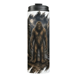 Bouteilles Isothermes Bigfoot au Clair de Lune Forêt Aquarelle Cryptide