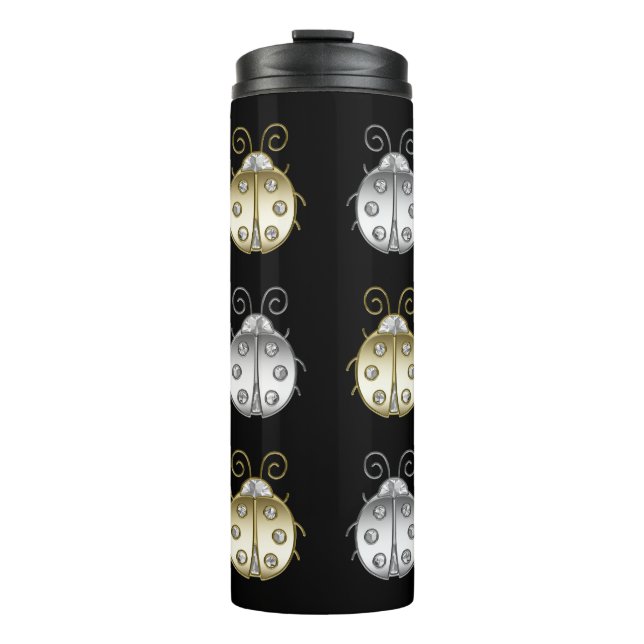 Bouteilles Isothermes Bijoux Ladybugs Gold Silver Diamond (Devant)