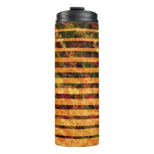 Bouteilles Isothermes Bizarre rayures orange, carrés rayés en lignes