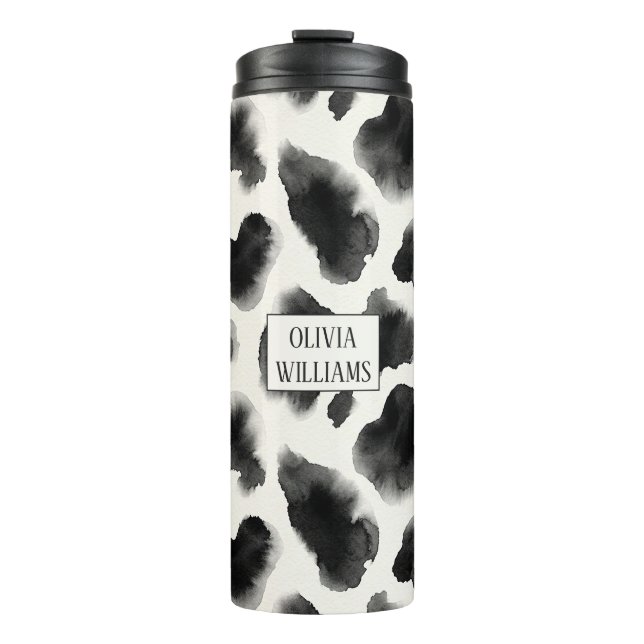 Bouteilles Isothermes Black and White Cow Print Pattern (Devant)