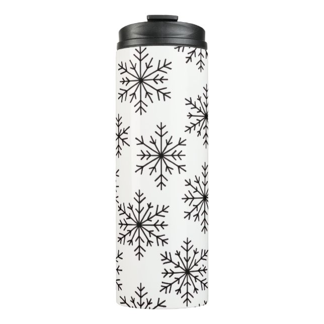 Bouteilles Isothermes Black and White Snowflake Pattern Thermal Tumbler (Devant)