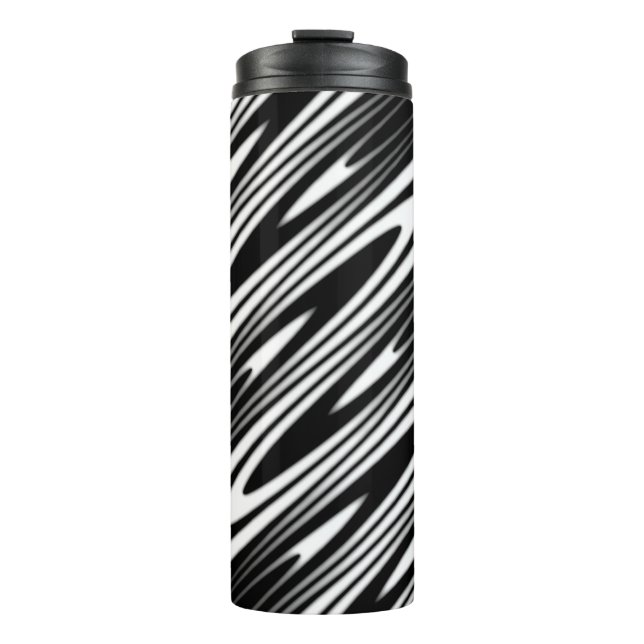 Bouteilles Isothermes black and white wavy seamless organic pattern (Devant)