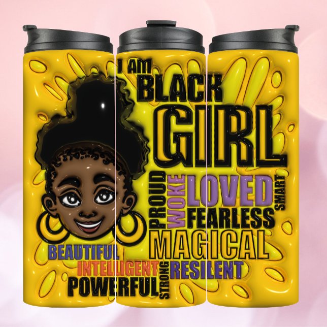 Bouteilles Isothermes Black Girl Magic - 3D Inflect Effect Tumbler (Créateur téléchargé)