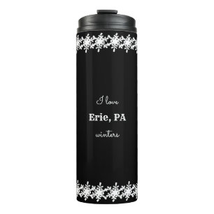 Bouteilles Isothermes Black I Love Custom City Snowflake Motif