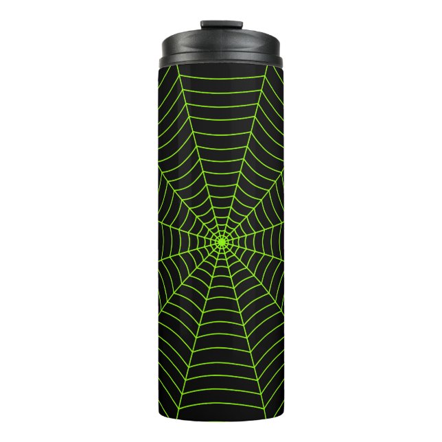 Bouteilles Isothermes Black neon vert toile d'araignée Halloween motif (Devant)