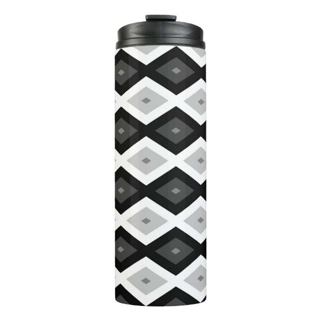 Bouteilles Isothermes Black, white and grey diamond pattern (Devant)