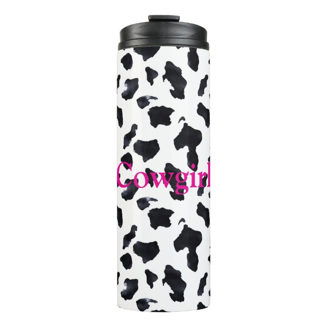 Bouteilles Isothermes Black White Cow Print Cowgirl (Devant)