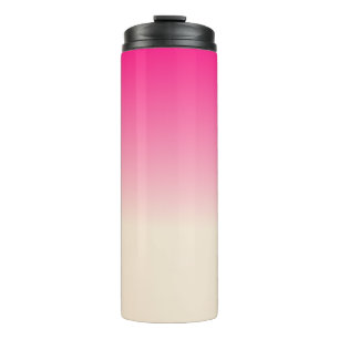 Bouteilles Isothermes Blanc Antique et motif ombré rose ciel d'hiver