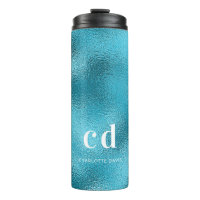 Blanc bleu monogramme personnalisé nom moderne min