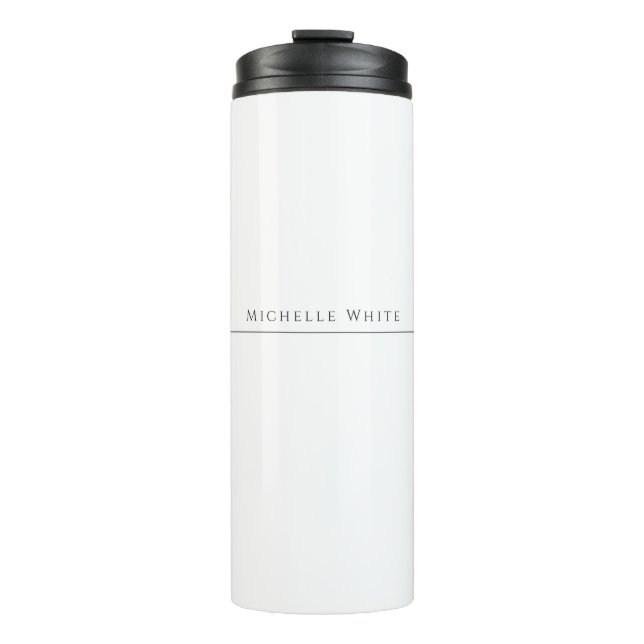 Bouteilles Isothermes Blanc Élégant Professionnel Moderne Propre Nom (Devant)