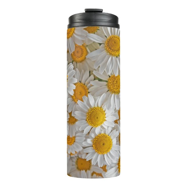 Bouteilles Isothermes Blancs : Beau Arrière - plan Floral (Devant)