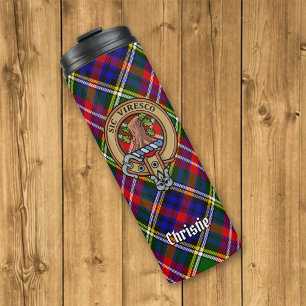 Bouteilles Isothermes Blason de Clan Christie sur tartan