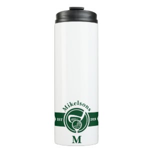 Bouteilles Isothermes Blason de monogramme de golf vert classique person