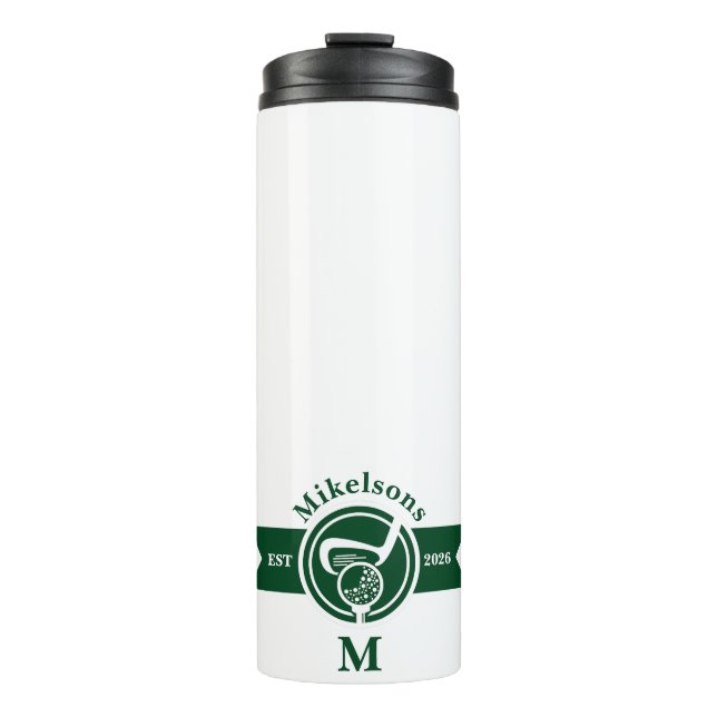 Bouteilles Isothermes Blason de monogramme de golf vert classique person (Devant)