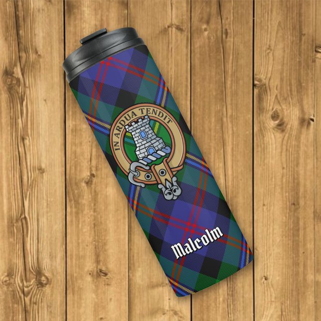 Bouteilles Isothermes Blason du clan Malcolm sur tartan (Créateur téléchargé)