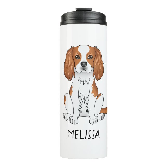 Bouteilles Isothermes Blenheim Cavalier King Charles Spaniel Chien & Nom (Devant)