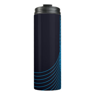 Bouteilles Isothermes Bleu, cool, moderne, tendance, lignes courbes simp