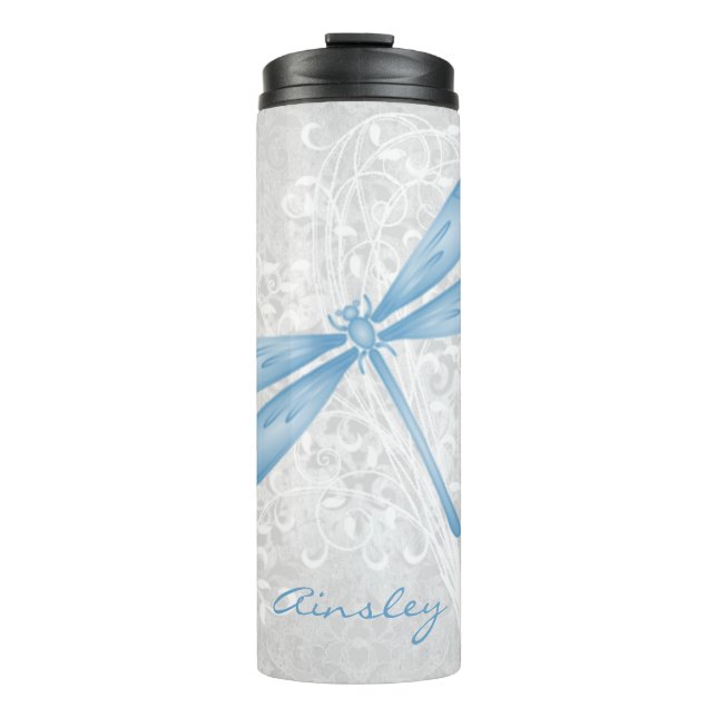 Bouteilles Isothermes Bleu Dragonfly Personnalisé Tumbler Thermique (Devant)