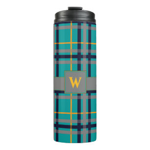 Bouteilles Isothermes Bleu et orange Plaid Tumbler thermique