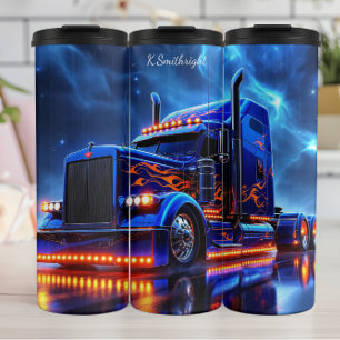Bouteilles Isothermes Bleu Flame Semi Camion Nuit