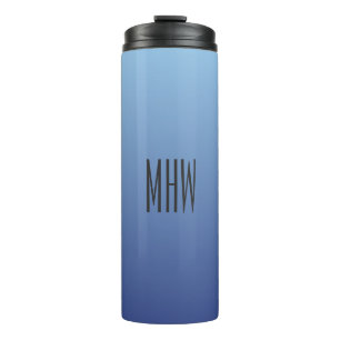 Bouteilles Isothermes Bleu Gradier personnalisé monogramme tumbler
