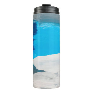 Bouteilles Isothermes Bleu, gris et blanc Art Abstrait peinture noir