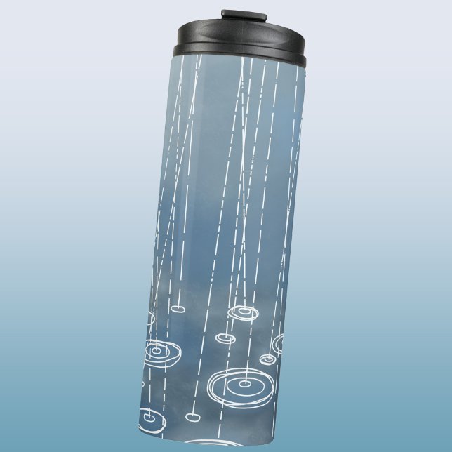 Bouteilles Isothermes Bleu jour de pluie (Rainy weather water bottle for meteorologists everywhere)