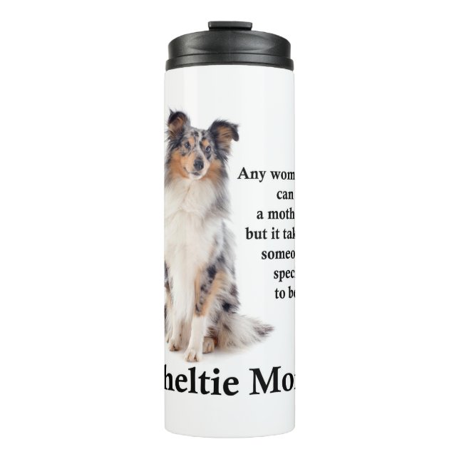 Bouteilles Isothermes Bleu Merle Sheltie Maman Tumbler Thermal (Devant)